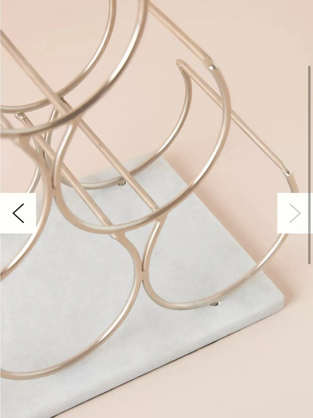 Anthropologie Gold and Marble Wine Rack Large